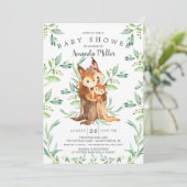 Adorable Baby Eichhörnchen und Mama Babydusche Einladung (Stehend Vorderseite)