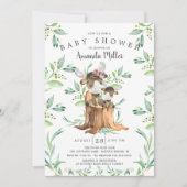 Adorable Baby Elch und Mama Babydusche Einladung (Vorderseite)