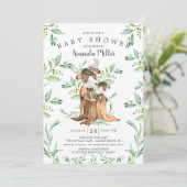 Adorable Baby Elch und Mama Babydusche Einladung (Stehend Vorderseite)