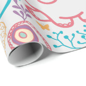 Adorable Baby Elefanten und Blume Geschenkpapier (Rolleneckpunkt)