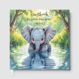 Adorable Baby Elephant and Reflection Gästebuch
