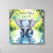 Adorable Baby Elephant and Reflection Personalized Leinwanddruck (Vorderseite)