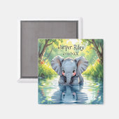 Adorable Baby Elephant and Reflection Personalized Magnet (Vorderseite/Rückseite)