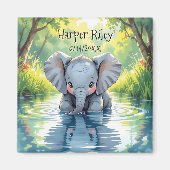 Adorable Baby Elephant and Reflection Personalized Magnet (Vorne)