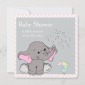 Adorable Baby Elephant Baby Dusche Einladung (Vorderseite)