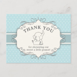 Adorable Baby Elephant | Babydusche Vielen Dank Postkarte