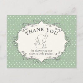 Adorable Baby Elephant | Babydusche Vielen Dank Postkarte