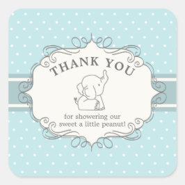 Adorable Baby Elephant | Babydusche Vielen Dank Quadratischer Aufkleber