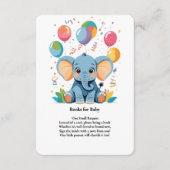 Adorable Baby Elephant Balloons Babydusche Begleitkarte (Vorderseite)