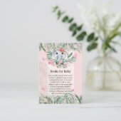 Adorable Baby Elephant Book Gedicht Request Card Begleitkarte (Stehend Vorderseite)