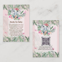 Adorable Baby Elephant Book Gedicht Request Card