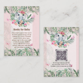 Adorable Baby Elephant Book Gedicht Request Card Begleitkarte