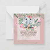 Adorable Baby Elephant Book Gedicht Request Card Mitteilungskarte (Vorderseite)