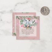 Adorable Baby Elephant Book Gedicht Request Card Mitteilungskarte (Vorderseite/Rückseite Beispiel)