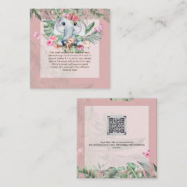 Adorable Baby Elephant Book Gedicht Request Card Mitteilungskarte