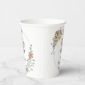 Adorable Baby Elephant Boy Floral Baby Dusche Pappbecher (Rechts)