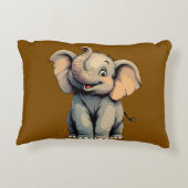 Adorable Baby Elephant Dekokissen (Rückseite)