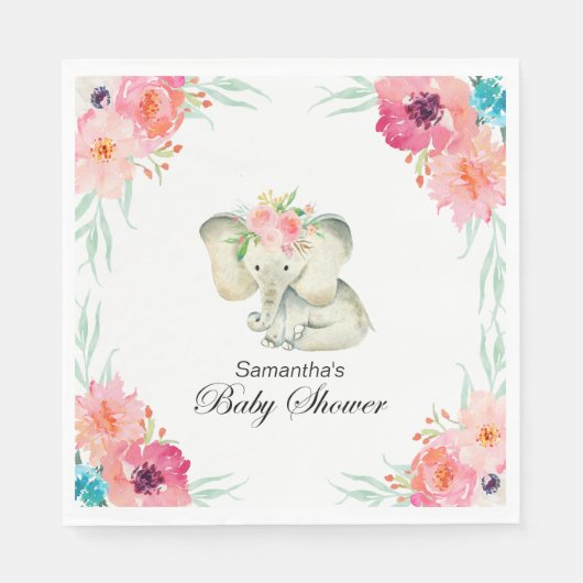 Adorable Baby Elephant Girl Baby Dusche Serviette (Vorderseite)