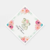 Adorable Baby Elephant Girl Baby Dusche Serviette (Ecke)