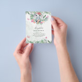 Adorable Baby Elephant Girls Baby Dusche lädt ein Flyer (Gruppe)