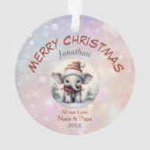 Adorable Baby Elephant Grandchild Ornament (Rückseite)