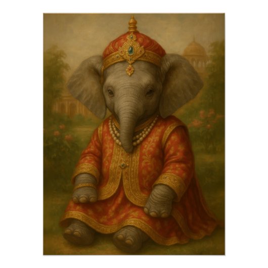 Adorable Baby Elephant King Royal  Poster (Vorderseite)
