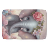 Adorable Baby Elephant mit Blume Badematte (Vorderseite)