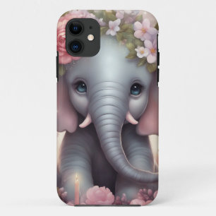 Adorable Baby Elephant mit Blume Case-Mate iPhone Hülle