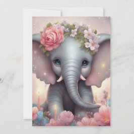 Adorable Baby Elephant mit Blume Feiertagskarte