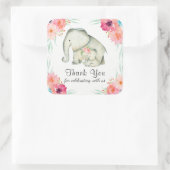 Adorable Baby Elephants Vielen Dank Quadratischer Aufkleber (Tasche)