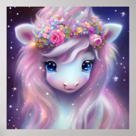 Adorable Baby Fantasy Unicorn Poster