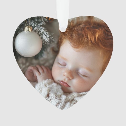 Adorable Baby Foto | Die erste Weihnacht des Babys Ornament (Vorderseite)