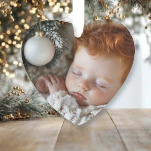 Adorable Baby Foto Die erste Weihnacht des Babys Ornament