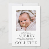 Adorable Baby Foto Geburtsankündigung (Vorderseite)