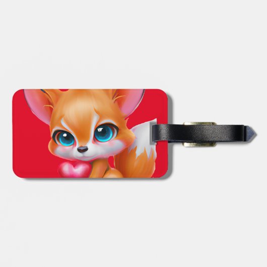 Adorable Baby Fox Gepäckanhänger (Rückseite horizontal)