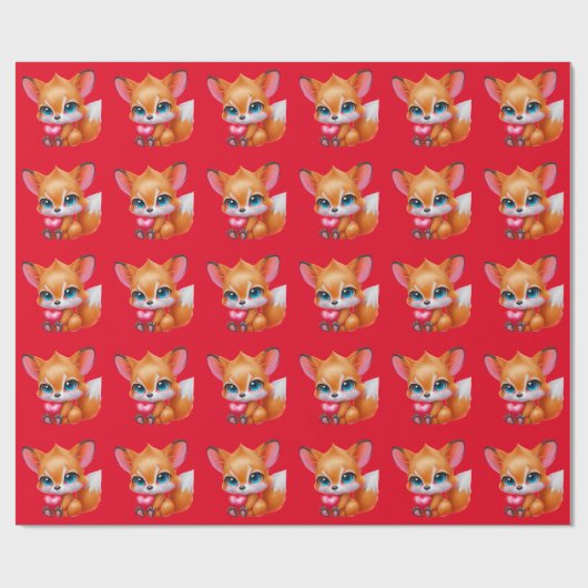 Adorable Baby Fox Geschenkpapier (Flach)