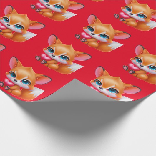 Adorable Baby Fox Geschenkpapier (Ecke)