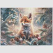Adorable Baby Fox Winter Wonderland Decoupage Seidenpapier (Vorderseite)
