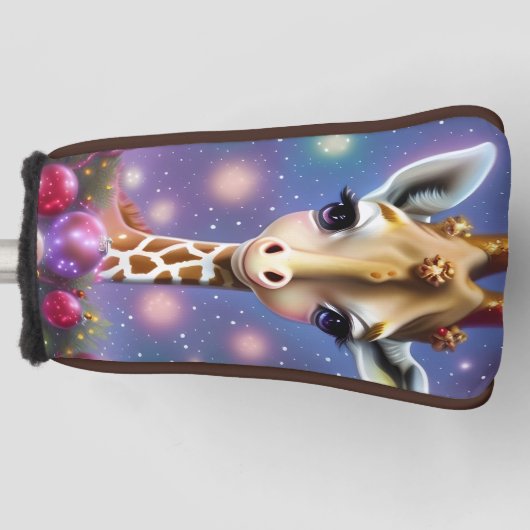 Adorable Baby Giraffe mit Holly und Glitzer Golf Headcover (Vorderseite)