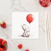 Adorable Baby Giraffe mit Red Balloon Serviette (Beispiel)