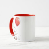 Adorable Baby Giraffe mit Red Balloon Tasse (Vorderseite Links)