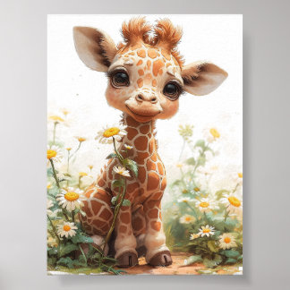 Adorable Baby Giraffe Poster