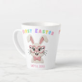 Adorable Baby Girl Boy First Easter Bunny Name Milchtasse (Linke Ecke)