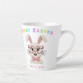 Adorable Baby Girl Boy First Easter Bunny Name Milchtasse (Rechts)