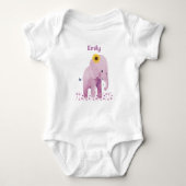 Adorable Baby Girl Elefant mit Namen Baby Strampler (Vorderseite)