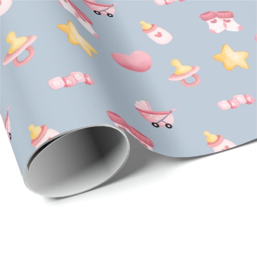 Adorable Baby Girl Gift Wrap Geschenkpapier (Rolleneckpunkt)