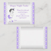 Adorable Baby Girl Lila Diaper Raffle Ticket Begleitkarte (Vorne/Hinten)