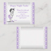 Adorable Baby Girl Lila Diaper Raffle Ticket Begleitkarte (Vorne/Hinten)