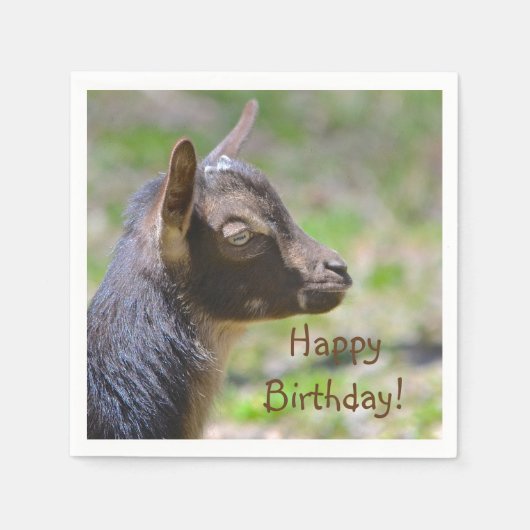 Adorable Baby Goat Birthday Serviette (Vorderseite)