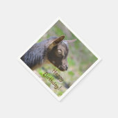 Adorable Baby Goat Birthday Serviette (Ecke)